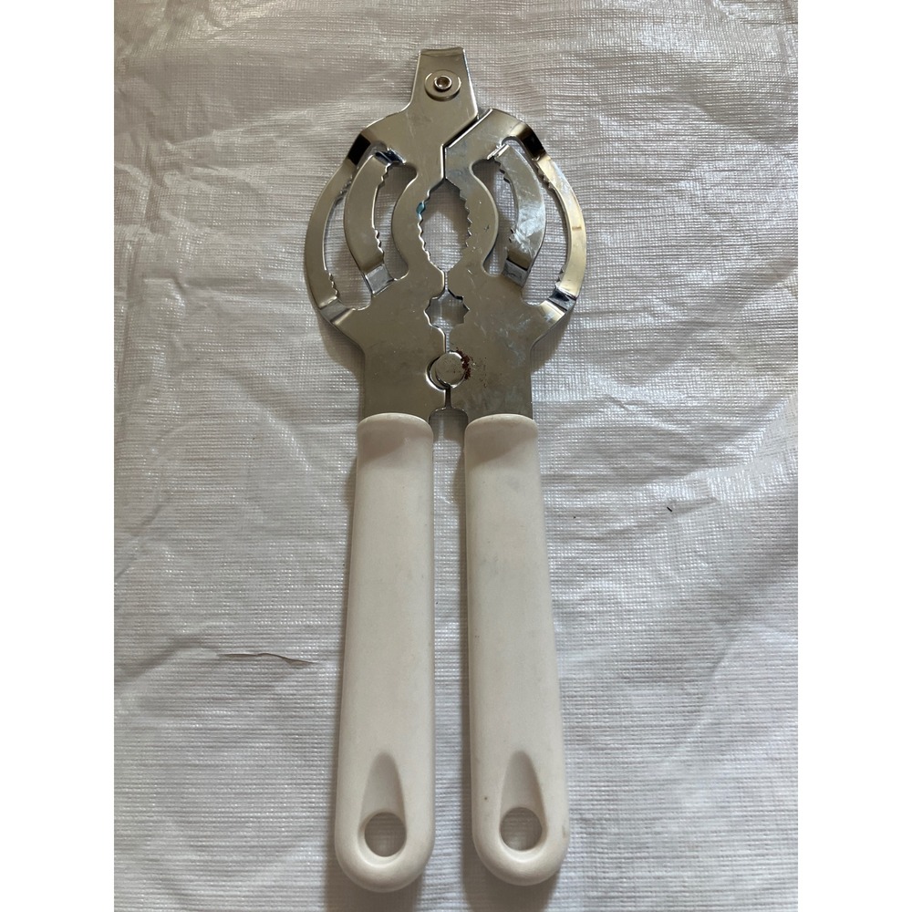 Multi-Function‎ Can Bottle Jar Opener Kitchen Tool White Handle Silver